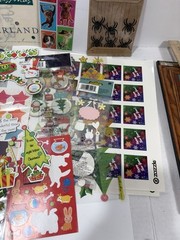 Vintage Huge Lot Of Stickers Christmas Dog Paw Elmo Twisted Whiskers Gibson
