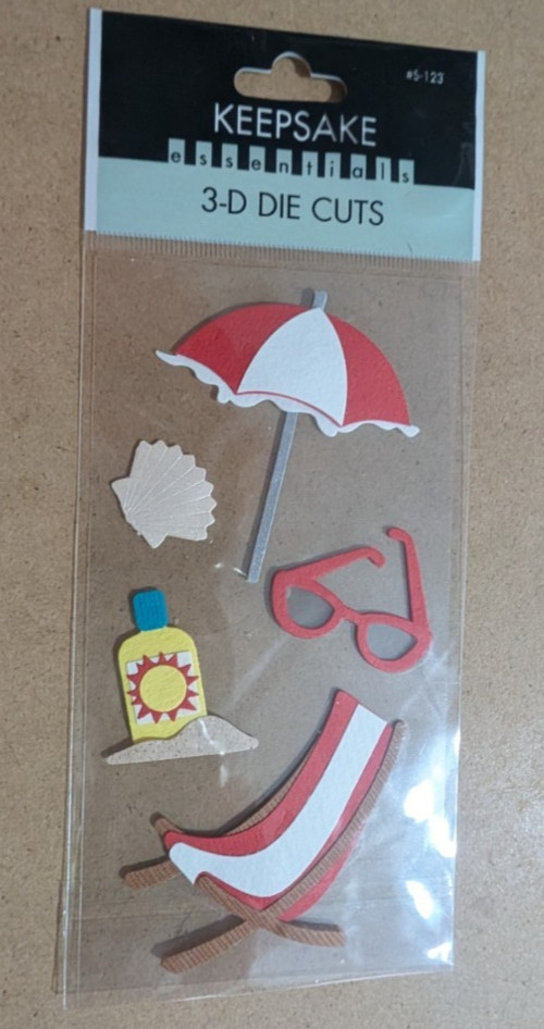keepsake summer embellishments 26786G-PE-101 S-123 3-D cuts NEW As shown