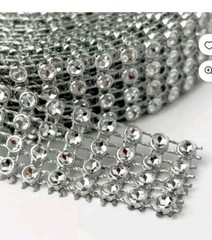 2-row Hobby BLING ON A ROLL – Clear Mesh Ribbon – 0.62 In x 3 Yds x 4 Count
