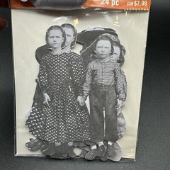Die Cut Shapes Tim Holtz Style Retro Vintage Black & White People 24 pc