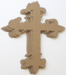 {4} ORNATE CROSS – Bare Crosses Chipboard Die Cuts – 3 1/2″ x 4 3/8″