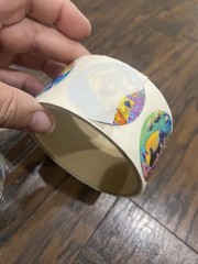 VTG 90s Tropical Fish Round Stickers In A Roll Ocean Life 100+ Colorful