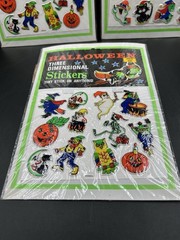 Vintage Halloween Three Dimensional Stickers 3 Pack New Sealed Taiwan