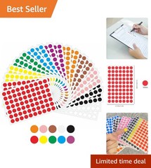 Bright Color Coding Dot Stickers 10mm 1400pcs for Scrapbooking and Organization