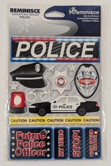 RARE Police My Hero Future Officer Car Badge Scrapbooking Stickers by Reminisce