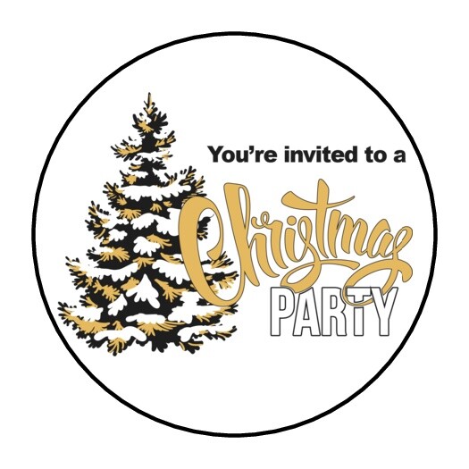30 You’re Invited to a Christmas Party Envelope Seals Labels Stickers 1.5″ Round