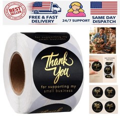 2 Inch Self-Adhesive Thank You Stickers – 500 Waterproof Labels for Businesses