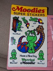 Vintage MOODIES SUPER STICKERS Worried Large Sheet Decal Specialties