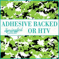 Digital CAMO in Lime Green, Black & White Adhesive Vinyl or HTV Heat Transfer