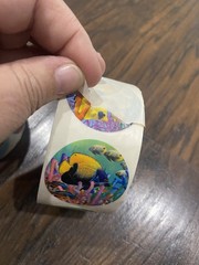 VTG 90s Tropical Fish Round Stickers In A Roll Ocean Life 100+ Colorful