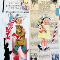VTG Americana Ephemera July 4th Patriotic 30+ Pcs Junk Journaling Scrapbooking