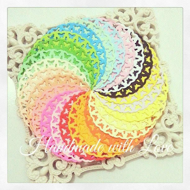2.75 inches Butterfly Paper Doilies. 1 pack of 24 colors.
