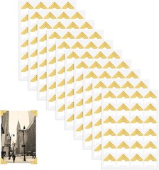 240 Pieces Photo Corners for Scrapbooking, Gold Photo Corner Stickers, Self-Adhe
