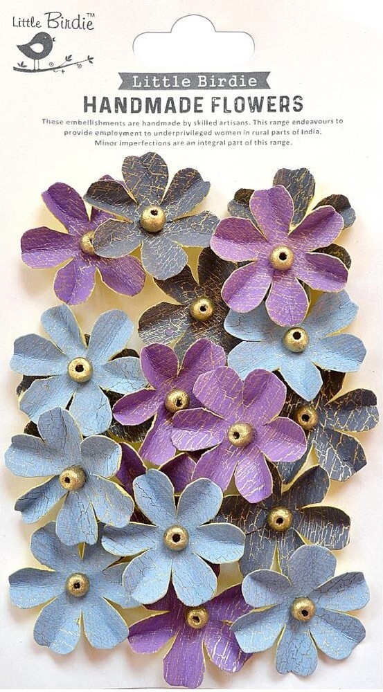 Zoey Washed Paper Flowers, Purple Passion, 18/pk – Little Birdie