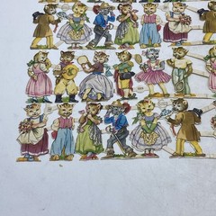 Sweet 1950’s PZB Die Cuts of Darling Cats Dressed in Human Costumes 1