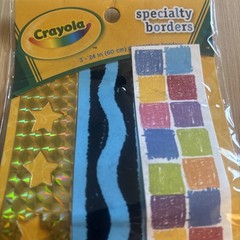 Crayola Specialty Borders Prism Star Crayon Glitter Squares Felt