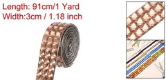 1.18 Inch x 1 Yard Crystal Rhinestone Sticker Ribbon Champagne