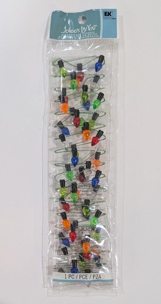RARE Jolee’s Christmas Holiday Lights On String Scrapbooking Embellishment