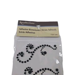 New Recollections Black Rhinestone Adhesive Embellishment Stickers 4 Count