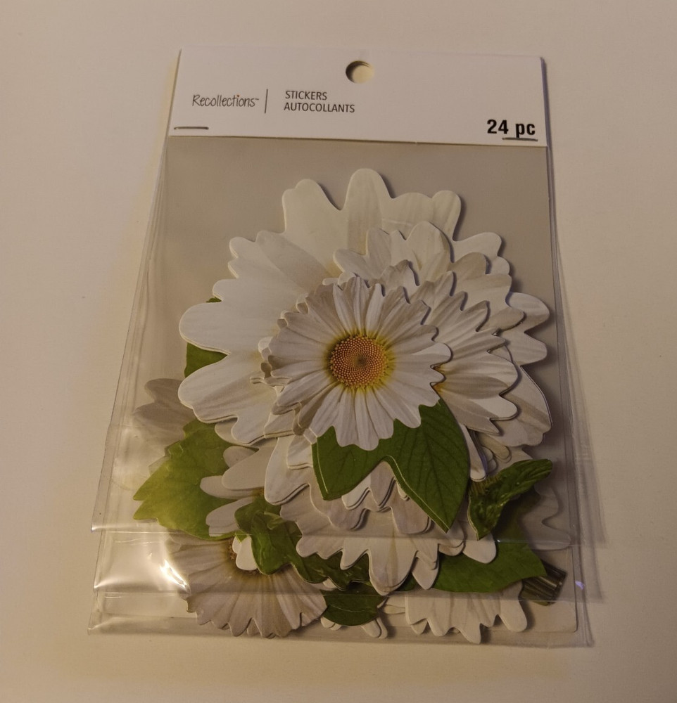 Recollections Sticker Pack Various White Daisies Daisy Different Blooms Leaves