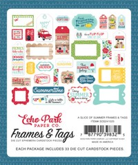 1 Pack of Echo Park Paper A SLICE OF SUMMER Frames & Tags Ephemera Pieces