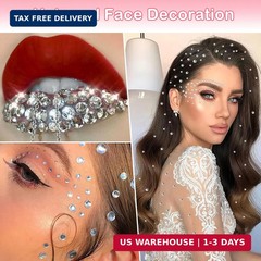 Clear Rhinestones Stickers, 2100pcs Self Adhesive Rhinestones for Face, Bling Je