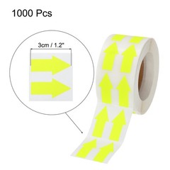 Sticker Labels 1000 Count/Roll 0.6×1.2 Inch Fluorescent Yellow Arrow Shape Signs