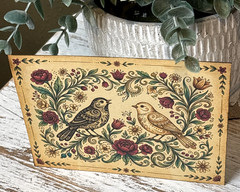 4 Birds Of Life Junk Journal Cards, Ephemera Supplies, Scrapbook, Card Toppers