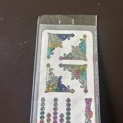 Vtg Rainbow Foil Metallic Border Stickers 90s Corners Mark Enterprises