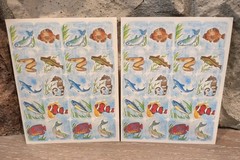 Vintage 1980s Sea Life Sticker Sheets (Lot of 2) Fish/Eel/Shark/Seahorse