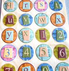 K&Company Alphabet Round Tags Embossed Stickers 12″ 2008 Scrapbooking