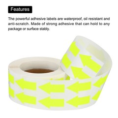 Sticker Labels 1000 Count/Roll 0.6×1.2 Inch Fluorescent Yellow Arrow Shape Signs