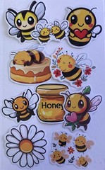 SET #1 ~ 10 Cute Bumble Bee Stickers Glossy Junk Journal Supplies Scrapbooks