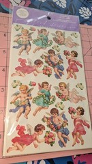 Vintage Stickers The Gifted Line Punch Studio Cherub Stickers 2 Sheets (4mods)