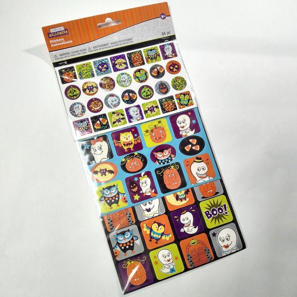 Halloween Creatology Scrapbook Stickers 84pc Pumpkin Ghost Bat Prism Sparkle NOS