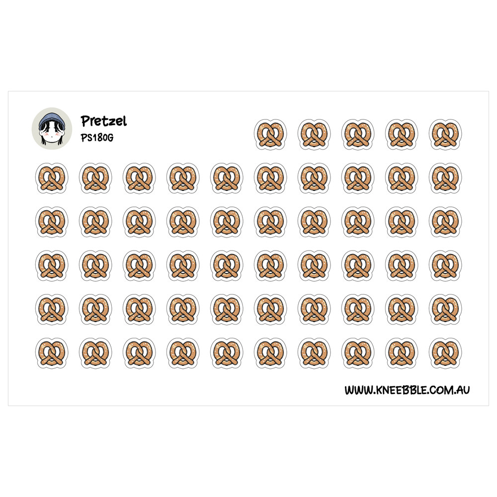 Pretzel Snack Stickers – Premium Bakery Themed Planner Decals to Organize Daily