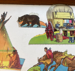 1950’s Vtg Old Western Paper Doll Stand Ups Cowboy/Indian-Cut & Uncut Scrapbook