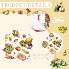 12 Sheets Fall Rub On Transfers Stickers for Furniture Garden Wood Window Home