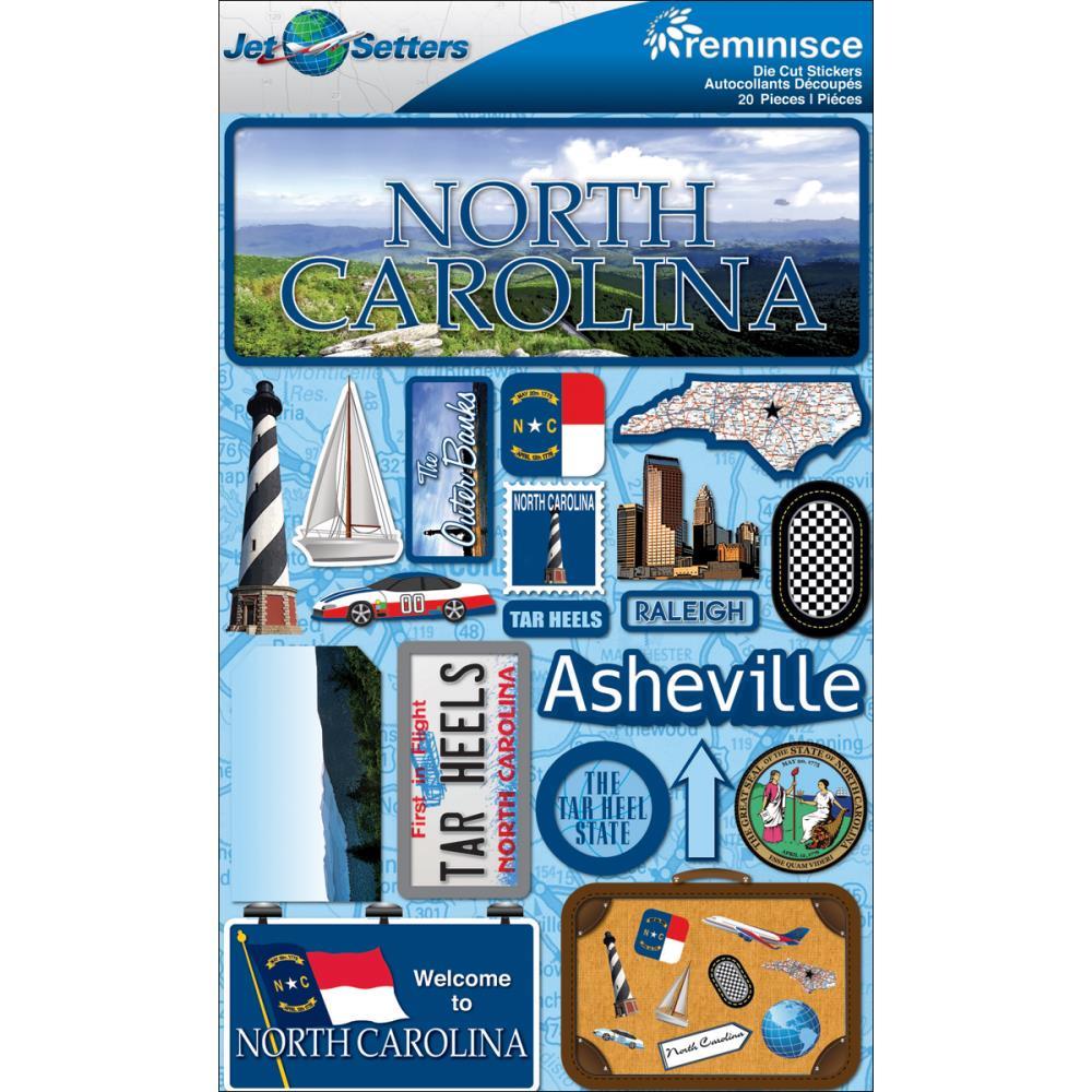 Scrapbooking Crafts Stickers 3D North Carolina Asheville Sailboat Lighthouse Tar