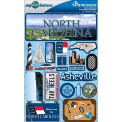 Scrapbooking Crafts Stickers 3D North Carolina Asheville Sailboat Lighthouse Tar