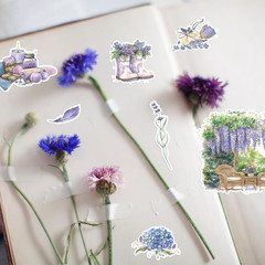 930 Pcs Wisteria Spring Stickers Natural Purple Flower Vinyl Waterproof Stickers