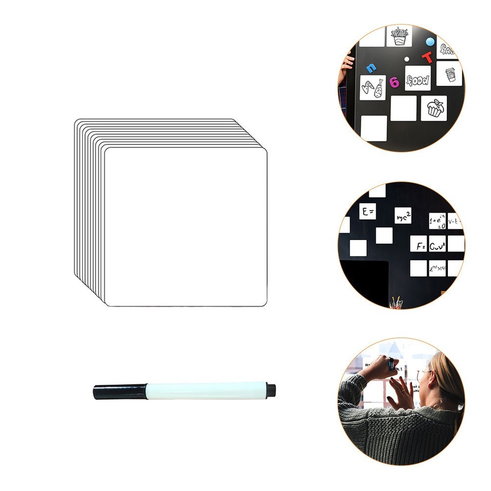 12Pcs Whiteboard Stickers Removable Label Dry Erase with A Pen
