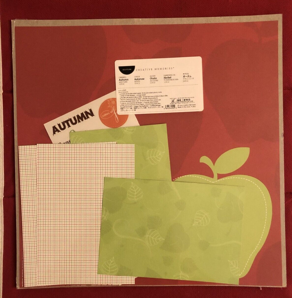 Creative Memories 12X12 Additions CHEERFUL AUTUMN Paper Photo Mats Stickers Kit