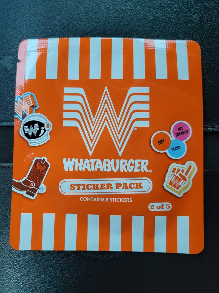 Whataburger Sticker Pack 2 of 5 Collectible 2026 Kids Meal Toy 8 Stickers Sealed