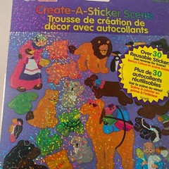 Vtg Noah’s Ark Create A Scene Sandylion Stickers Reusable Prismatic Glitter New