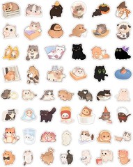 100 Pcs Kawaii Cat Stickers Pack for Kids Girls Boys Adults | Cute Cartoon Ki…