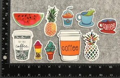 Lot Of 10 Random Lifestyle Coffee Snacks Pineapple Happy Stickers