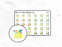 1034~~Cleaning Supplies Bucket Planner Stickers.