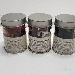 Ki Memories Mini Alphabet Soup Lot of 3 Cans Acrylic Letters Numbers Flowers