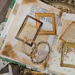 100 Pcs Vintage Frame Stickers – Scrapbooking Stickers & Metallic